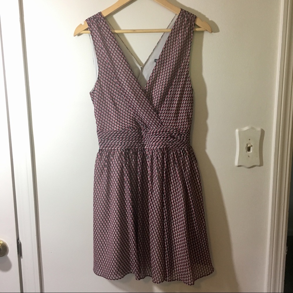 Armani Exchange patterned chiffon sleeveless dress